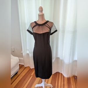 RSVP Black Sheath Dress with Cap Sleeves